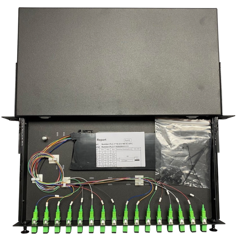 Repartidor óptico 16 fibras ópticas 19" 1U SC negro TLX-65.21